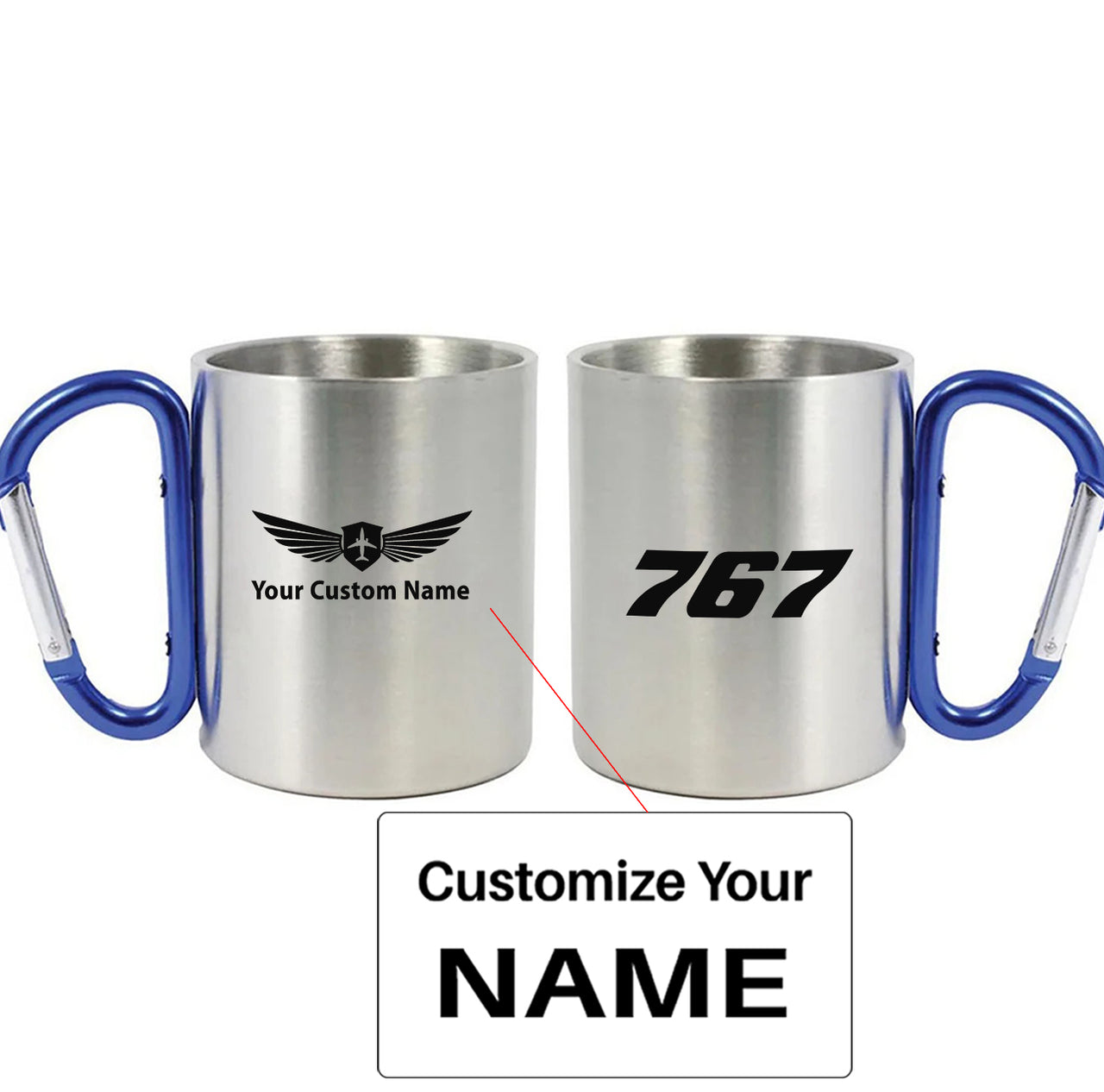 767 Flat Text Designed Stainless Steel Outdoors Mugs