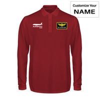 Thumbnail for Airbus A320 Printed Designed Long Sleeve Polo T-Shirts