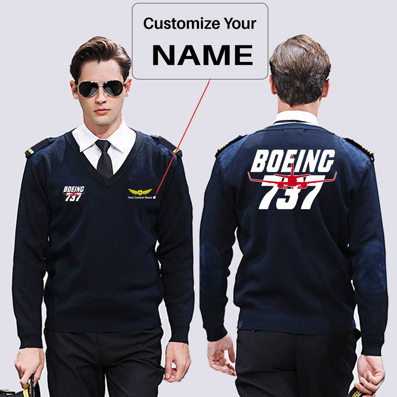 Amazing Boeing 737 Designed Wool Pilot Sweaters