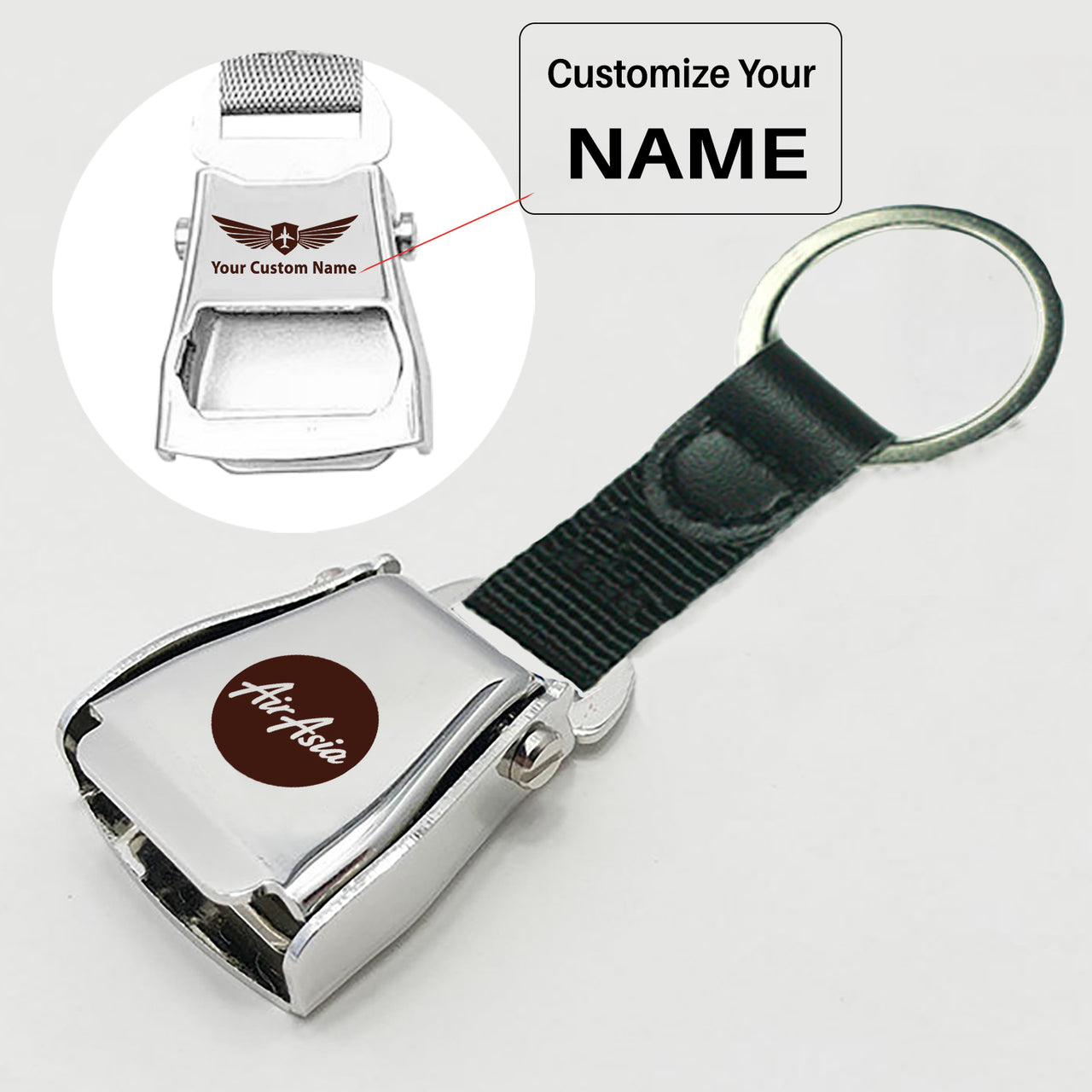 AirAsia Designed Airplane Seat Belt Key Chains