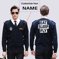 Thumbnail for Eat Sleep Fly Designed Wool Pilot Sweaters