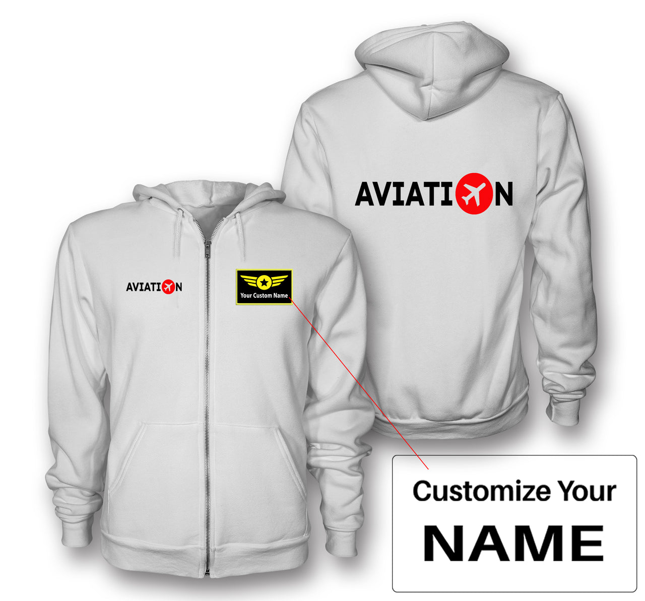 Aviation Designed Zipped Hoodies