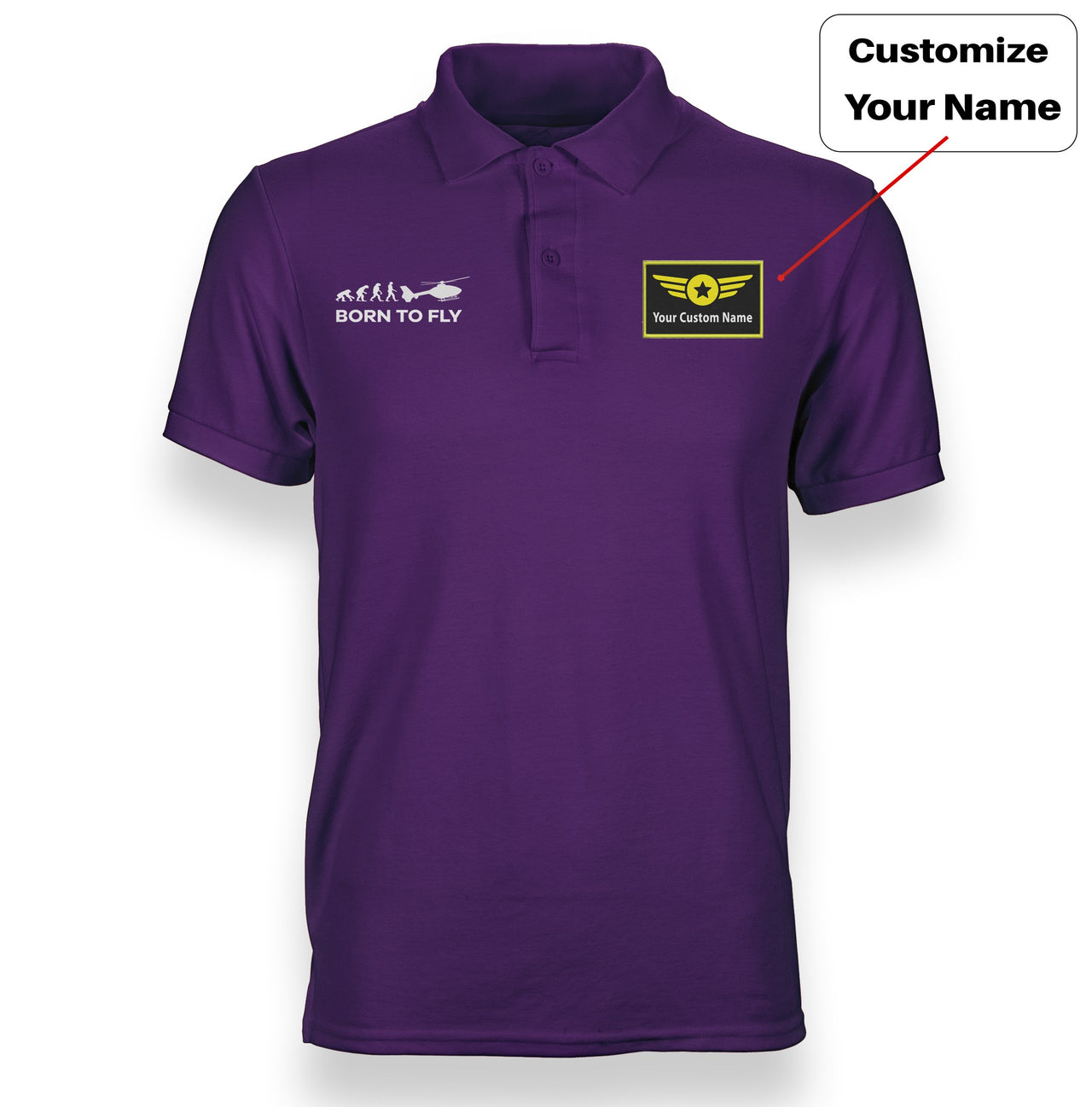 Born To Fly Helicopter Designed "WOMEN" Polo T-Shirts