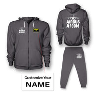 Thumbnail for Airbus A400M & Plane Designed Zipped Hoodies & Sweatpants Set