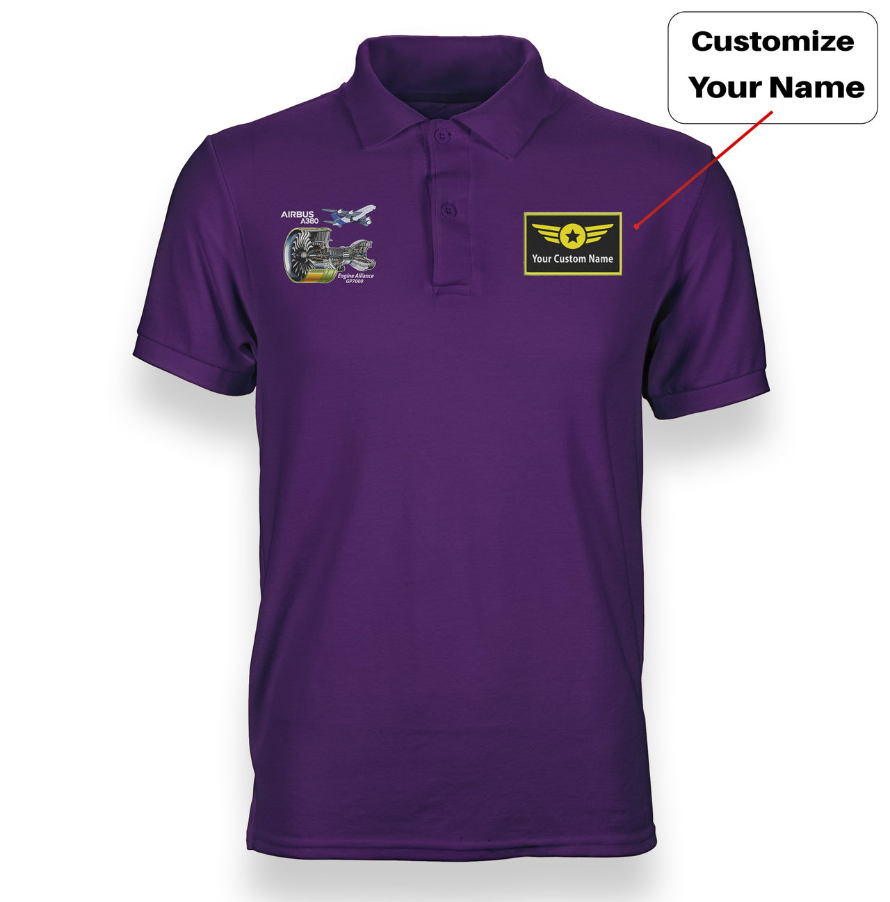 Airbus A380 & GP7000 Engine Designed "WOMEN" Polo T-Shirts