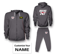 Thumbnail for Amazing Boeing 747 Designed Zipped Hoodies & Sweatpants Set