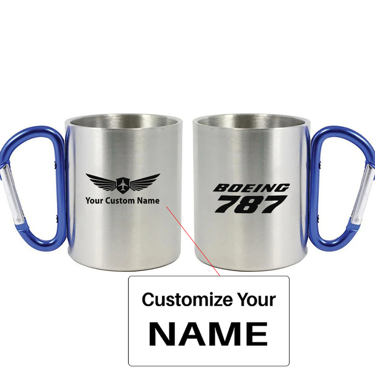 Boeing 787 & Text Designed Stainless Steel Outdoors Mugs