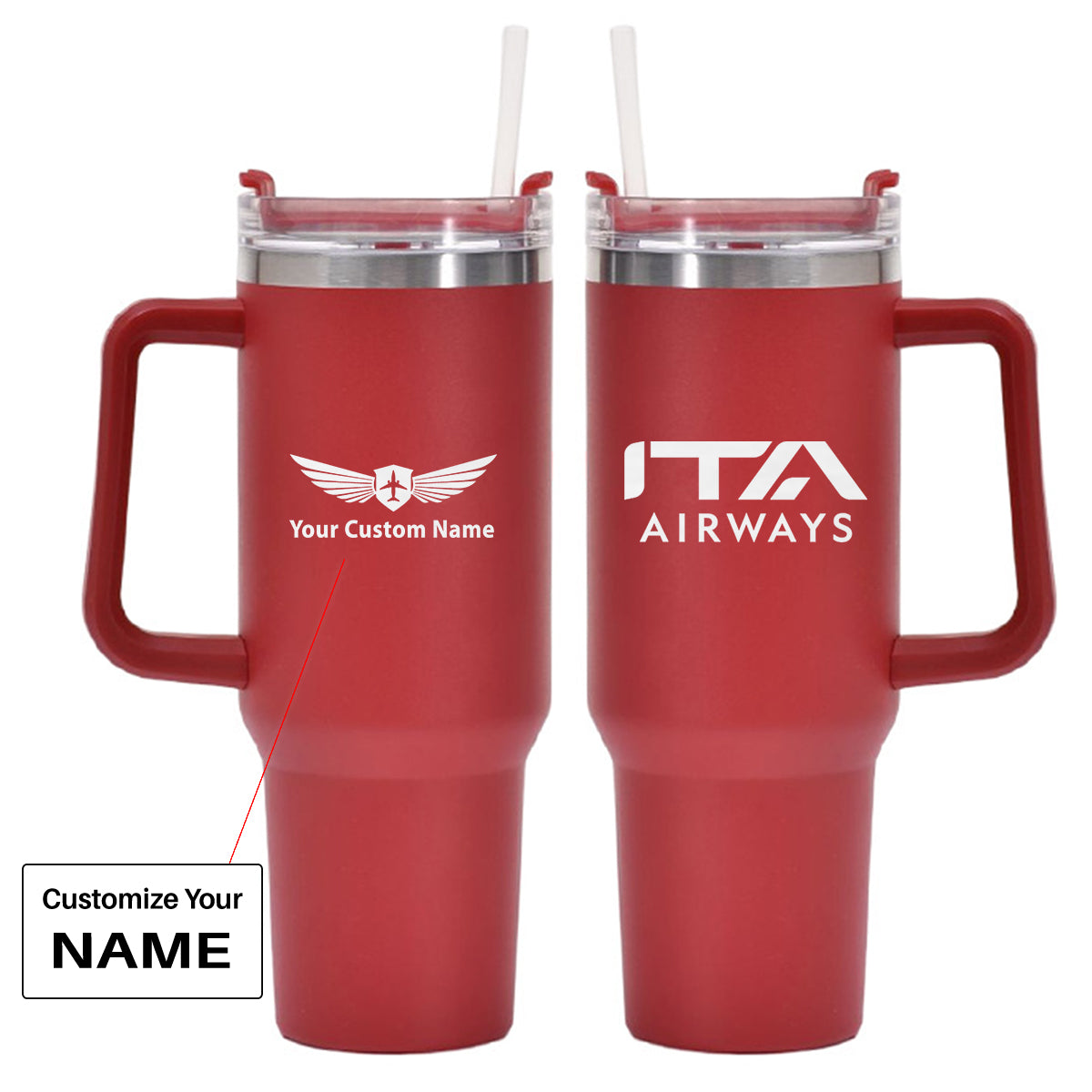 ITA Airways 40oz Stainless Steel Car Mug With Holder