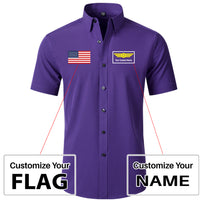 Thumbnail for Custom Flag & Name with Badge 1 Design Super Quality Short Sleeve Shirts