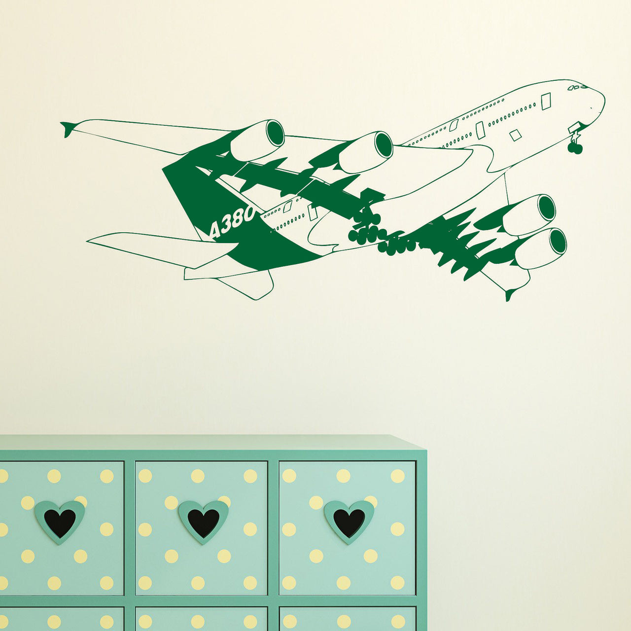 Departing Detailed Airbus A380 Designed Wall Sticker