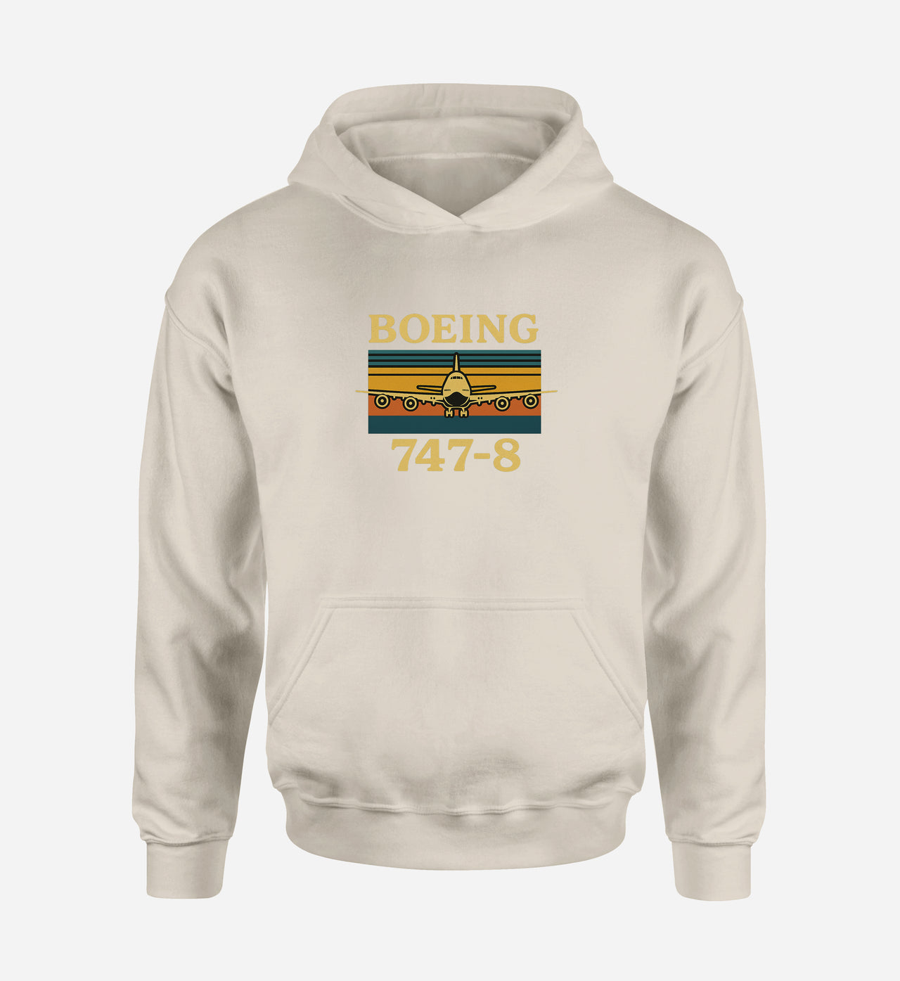 Retro Boeign 747-8 Designed Hoodies