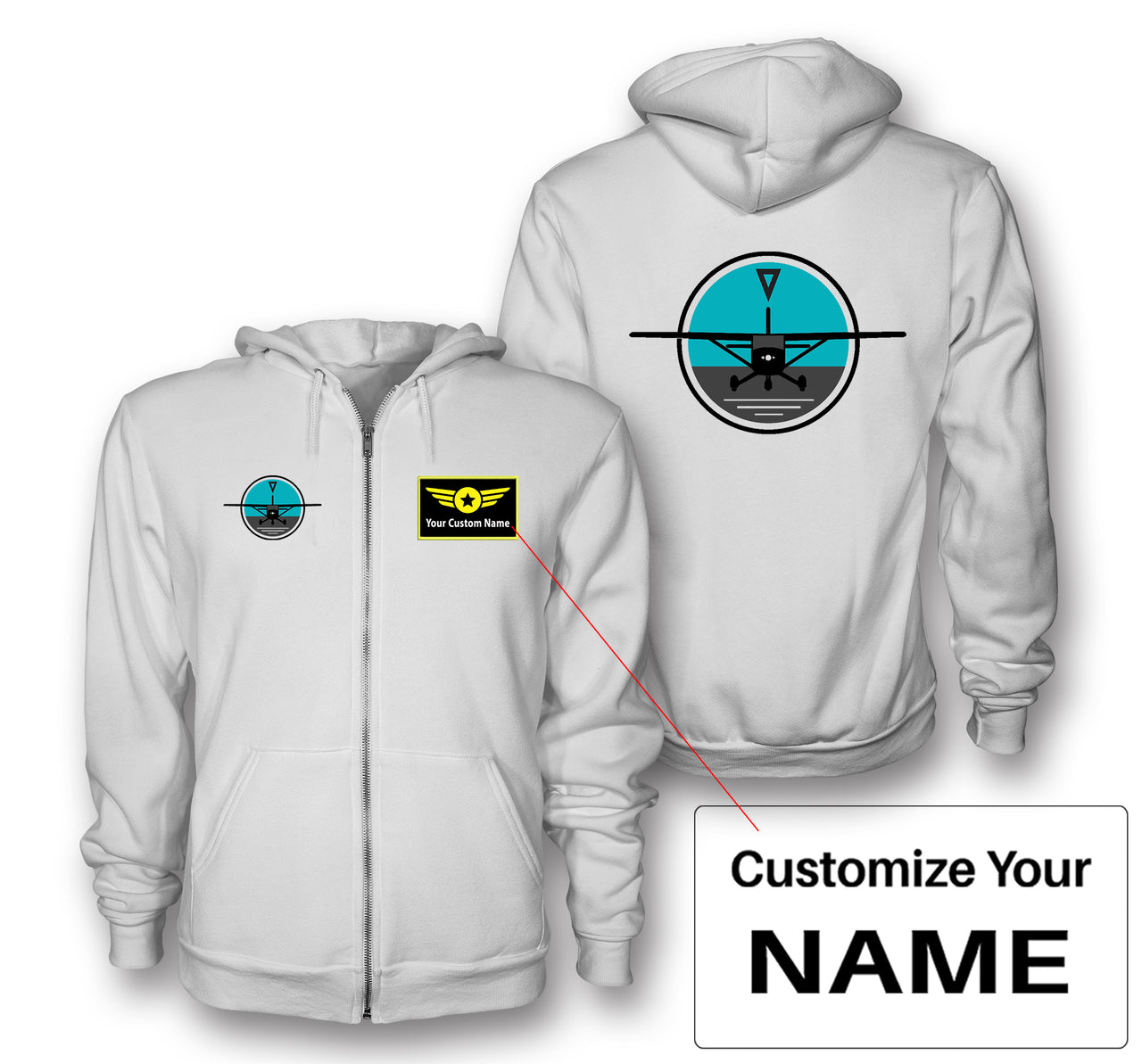 Cessna & Gyro Designed Zipped Hoodies