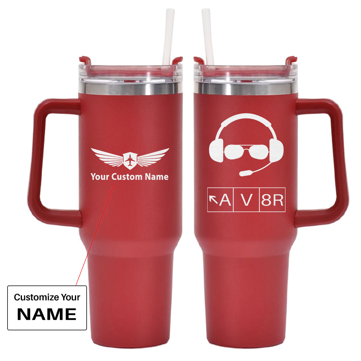 AV8R 2 Designed 40oz Stainless Steel Car Mug With Holder
