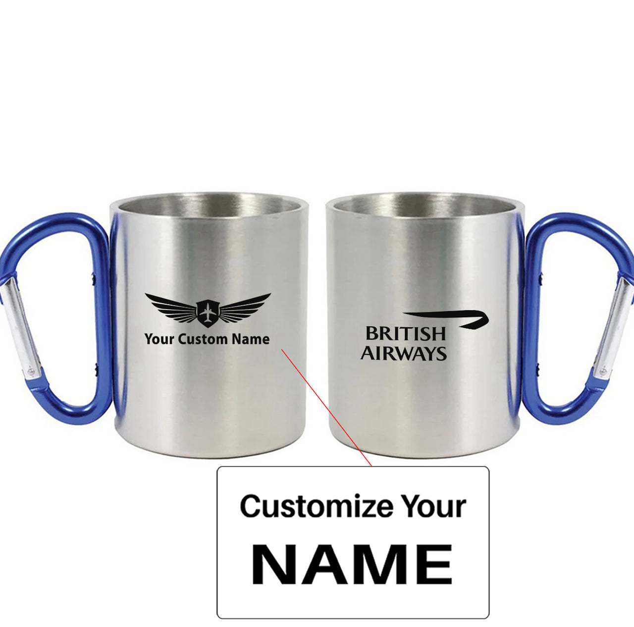 British Airways Airlines Designed Stainless Steel Outdoors Mugs