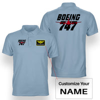 Thumbnail for Amazing Boeing 747 Designed Double Side Polo T-Shirts