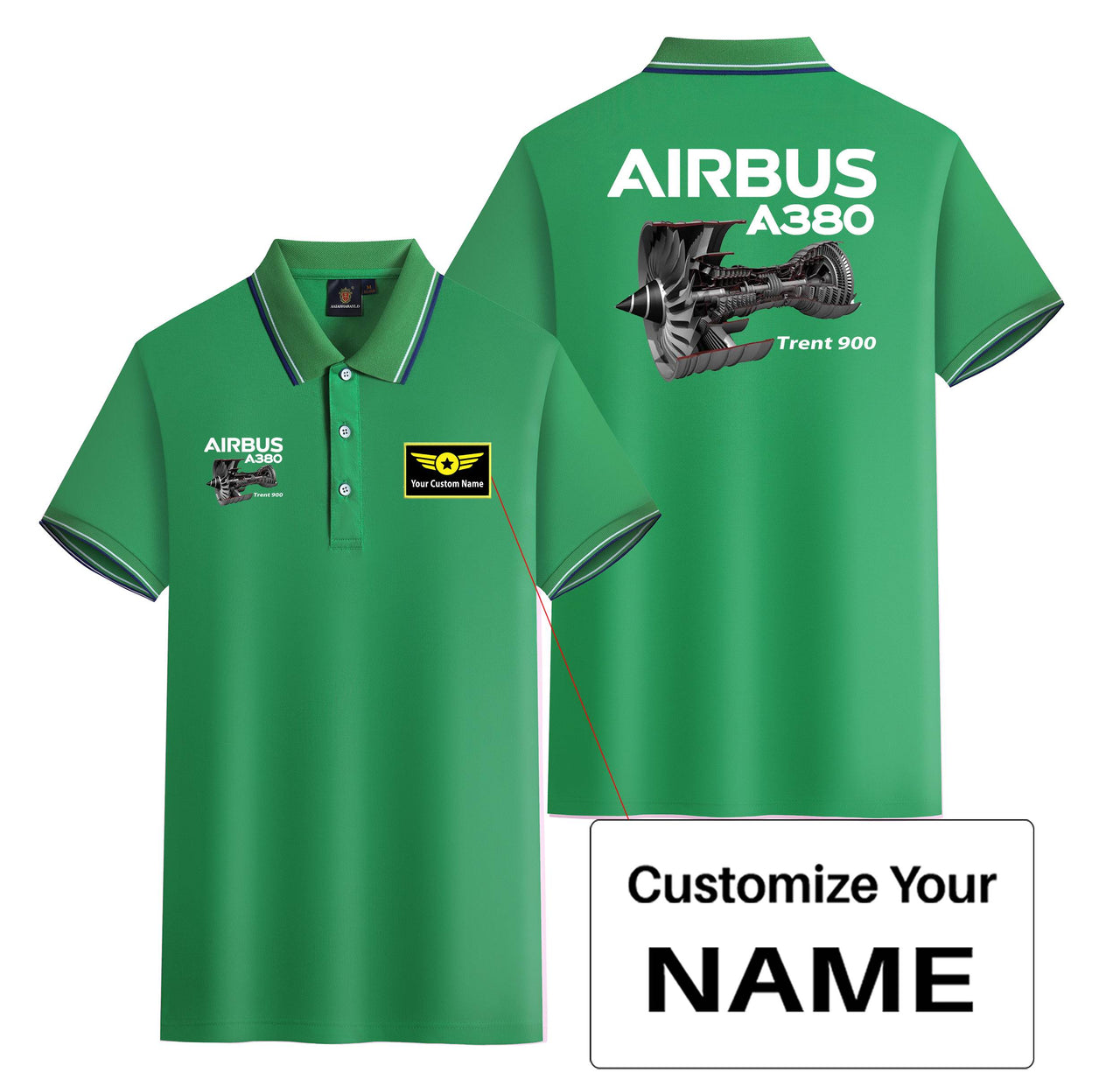 Airbus A380 & Trent 900 Engine Designed Stylish Polo T-Shirts (Double-Side)