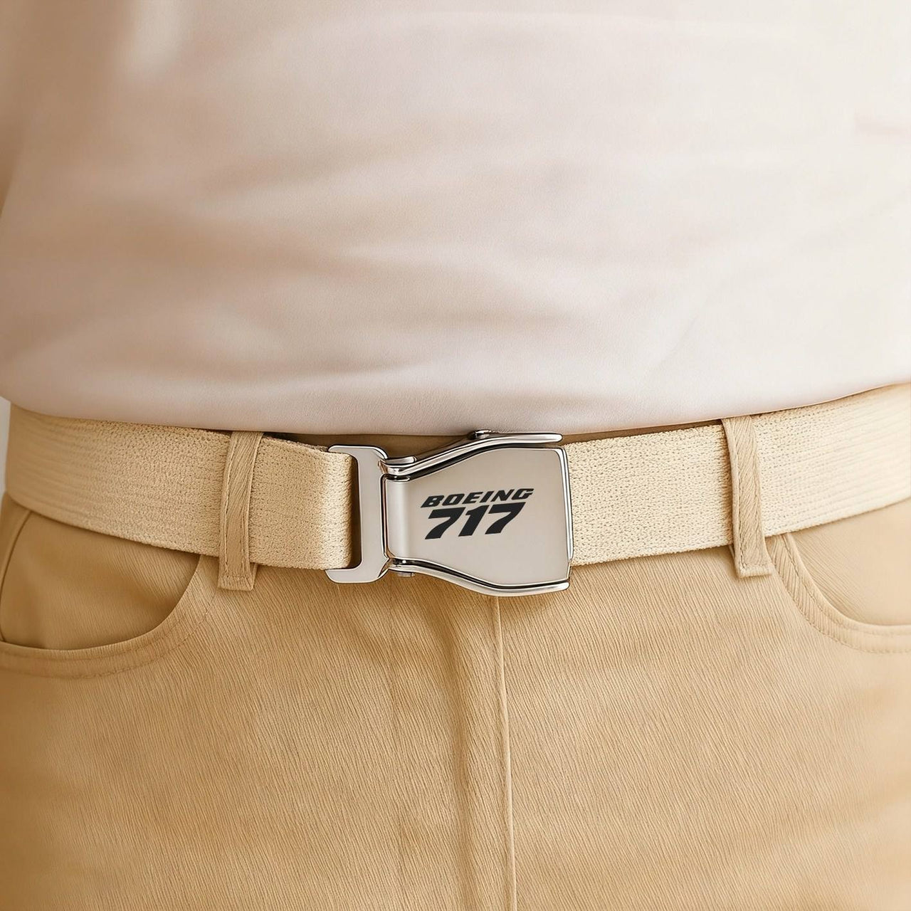 Boeing 717 & Text Designed Fashion Airplane Seat Belts
