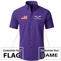 Thumbnail for Custom Flag & Custom Name (Military Badge) Design Super Quality Short Sleeve Shirts