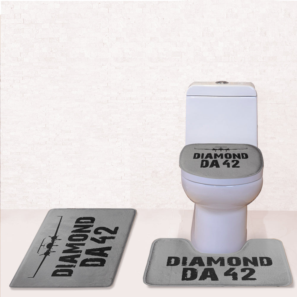 Diamond DA42 & Plane Designed Toilet Seat Cover Three-piece Set