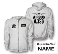 Thumbnail for Airbus A350 & Plane Designed Zipped Hoodies - view 7