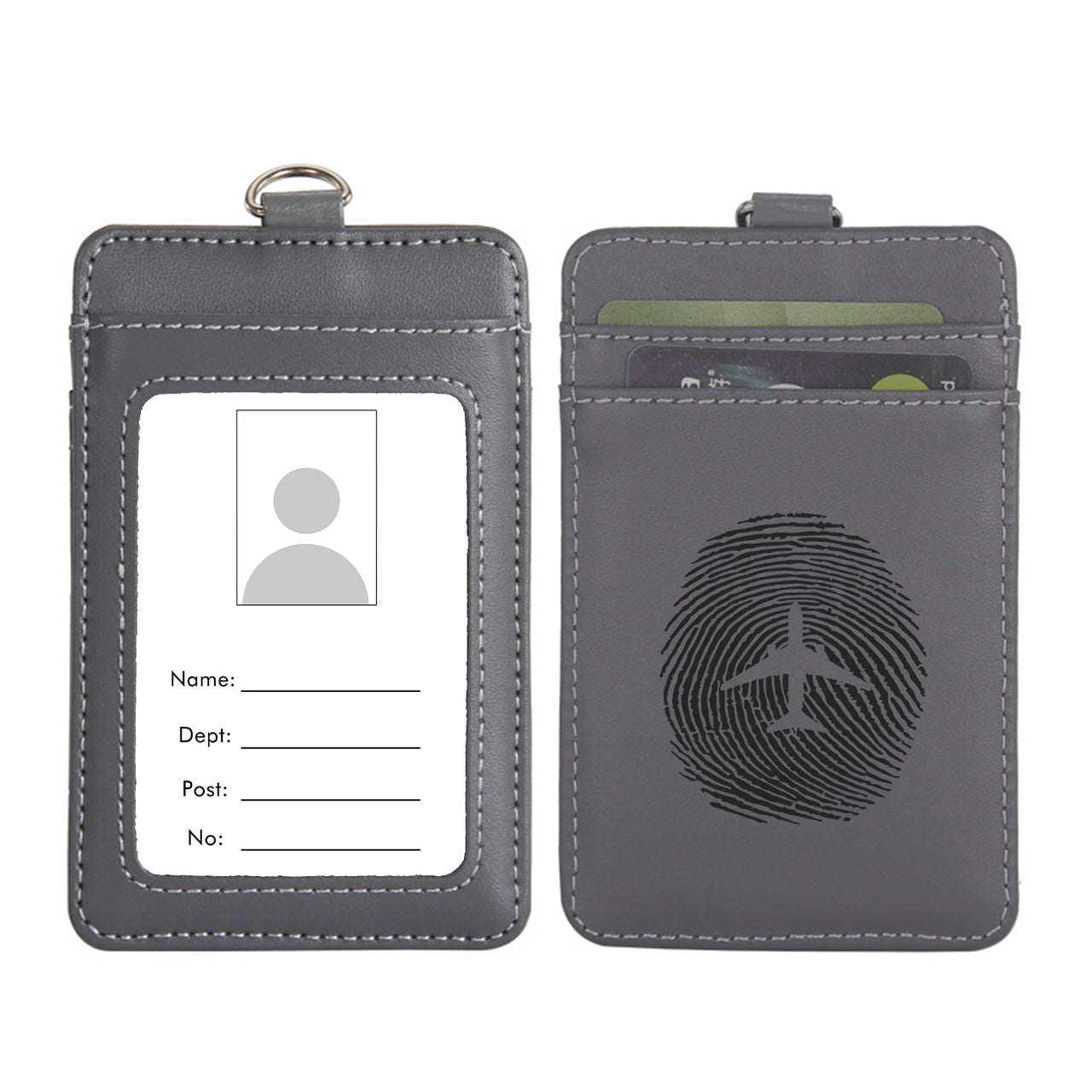 Aviation Finger Print Designed ID Card Holder