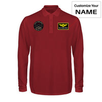 Thumbnail for Fighter Jet 16 - Death From Above Designed Long Sleeve Polo T-Shirts