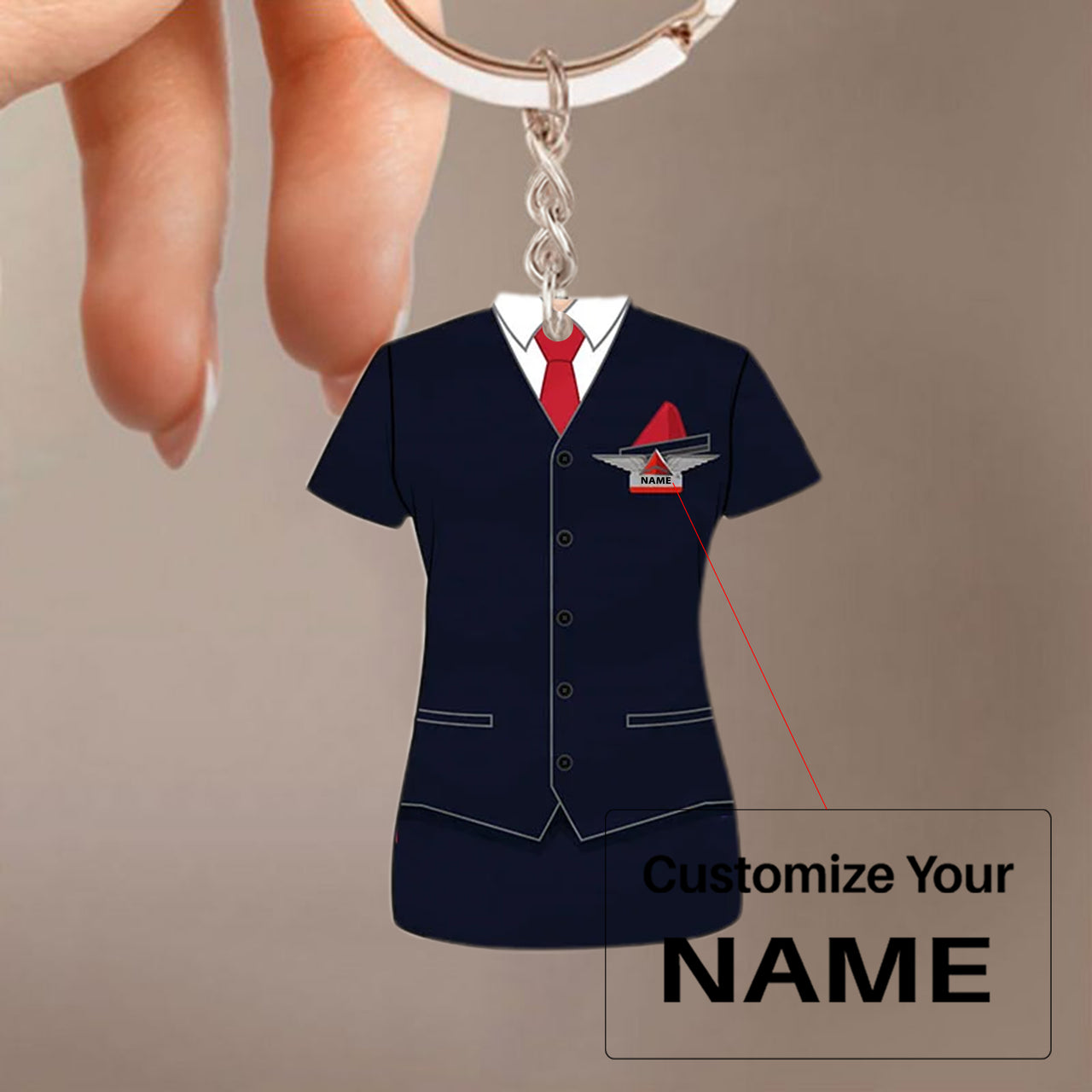 Delta Airlines Uniform Acrylic Keychain