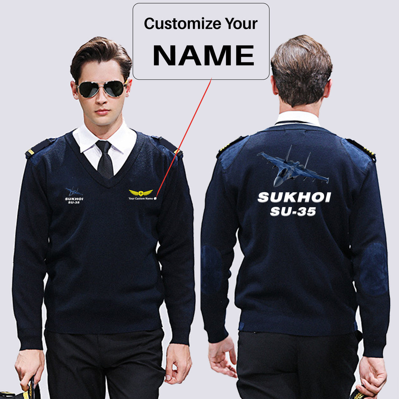 The Sukhoi SU-35 Designed Wool Pilot Sweaters