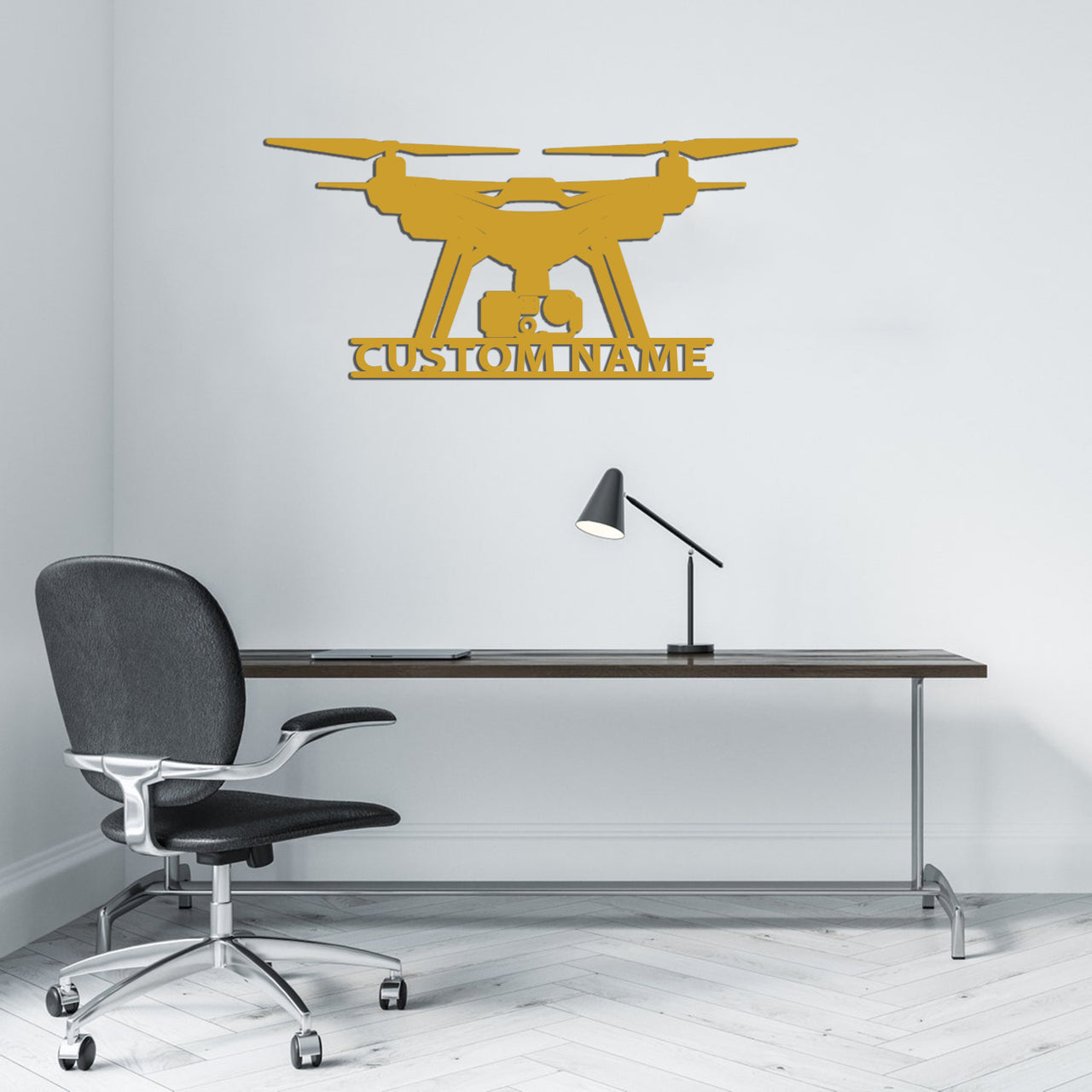 Drone Silhouette Designed Wall Metal Signs