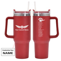 Thumbnail for Aviation Alphabet Designed 40oz Stainless Steel Car Mug With Holder