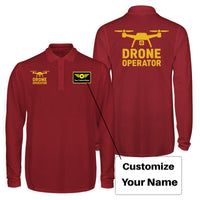 Thumbnail for Drone Operator Designed Long Sleeve Polo T-Shirts (Double-Side)