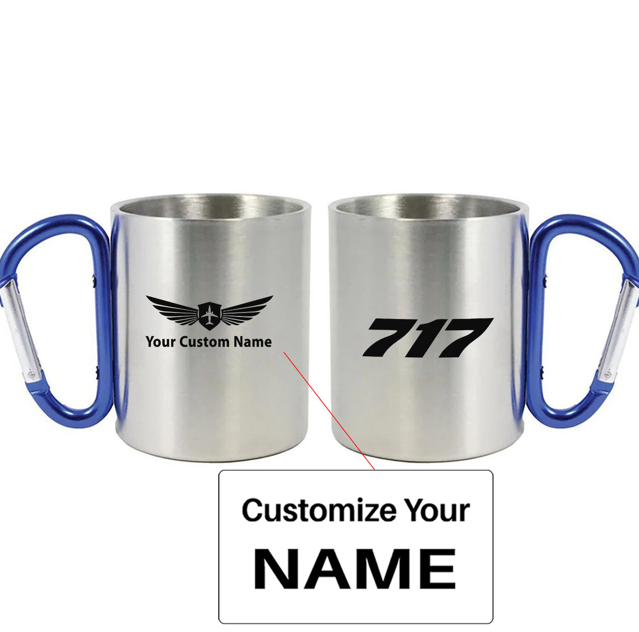 717 Flat Text Designed Stainless Steel Outdoors Mugs