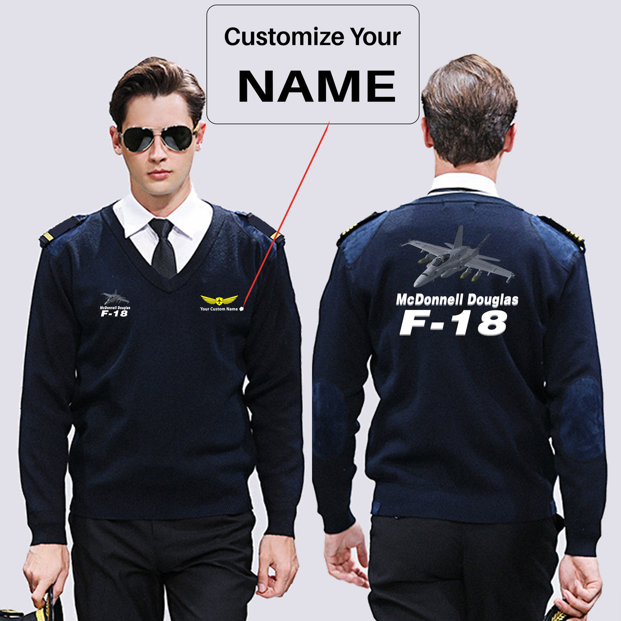 The McDonnell Douglas F18 Designed Wool Pilot Sweaters