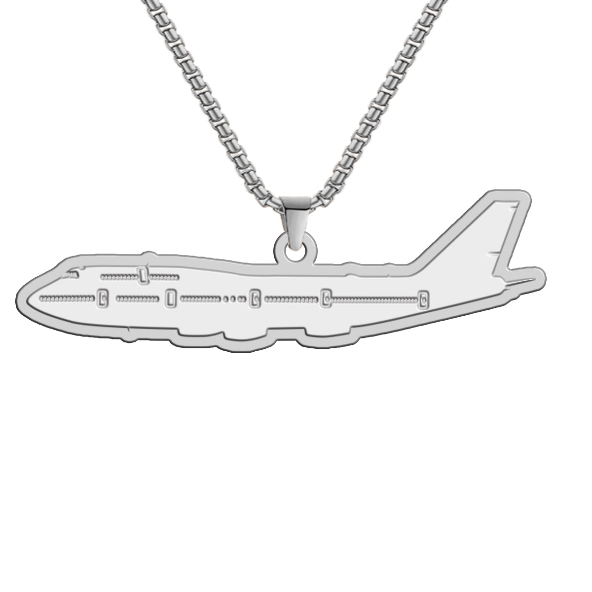 Boeing 747 - Queen of the Skies Designed Hollow Necklace