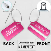 Thumbnail for Boeing 737Max Designed Fashion Metal Luggage Tags