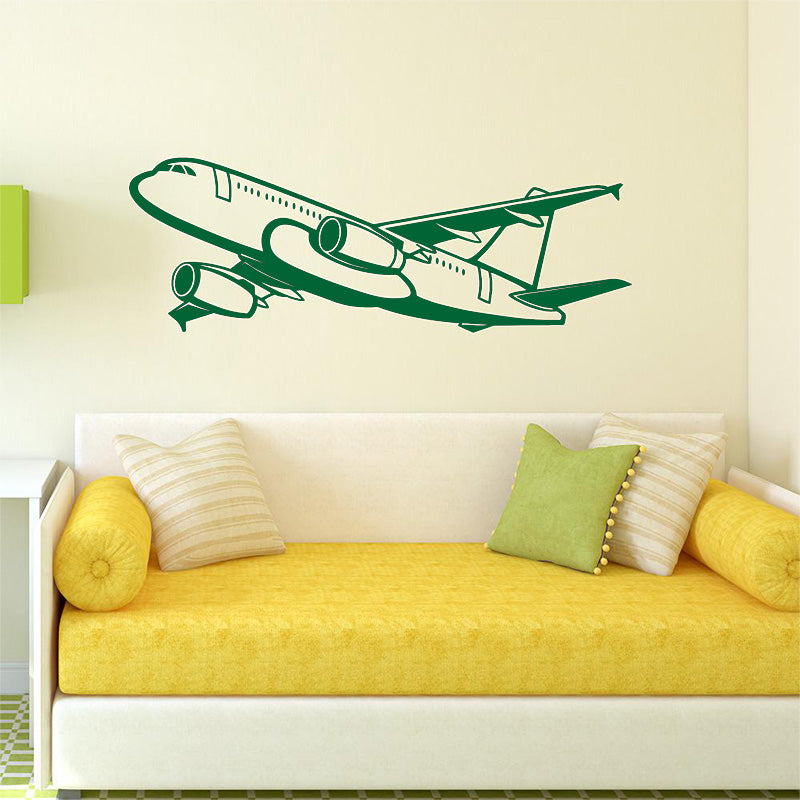 Amazing Silhouette of Airbus A320 Designed Wall Sticker
