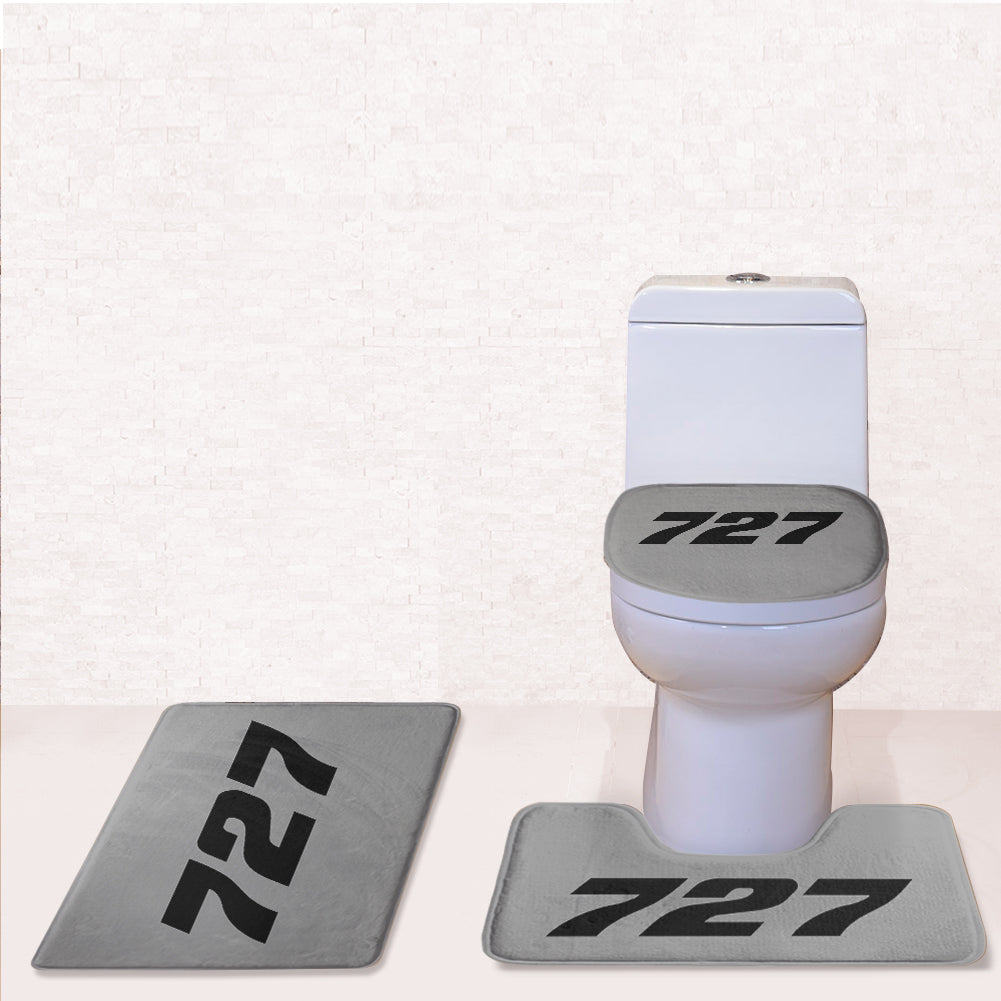 727 Flat Text Designed Toilet Seat Cover Three-piece Set