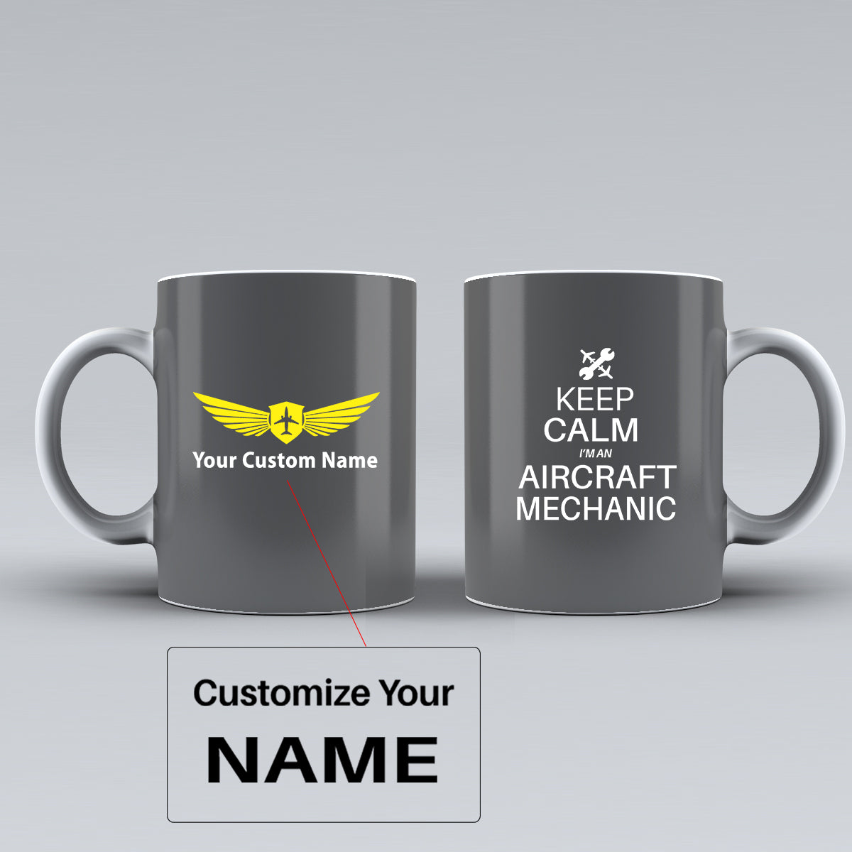 Aircraft Mechanic Designed Ceramic White Mugs