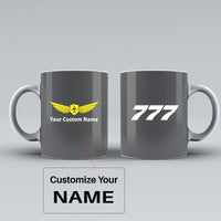 Thumbnail for 777 Flat Text Designed Ceramic White Mugs