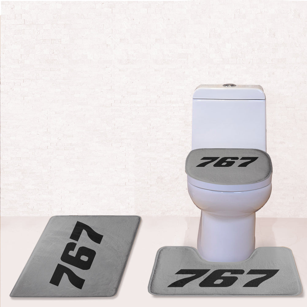 767 Flat Text Designed Toilet Seat Cover Three-piece Set