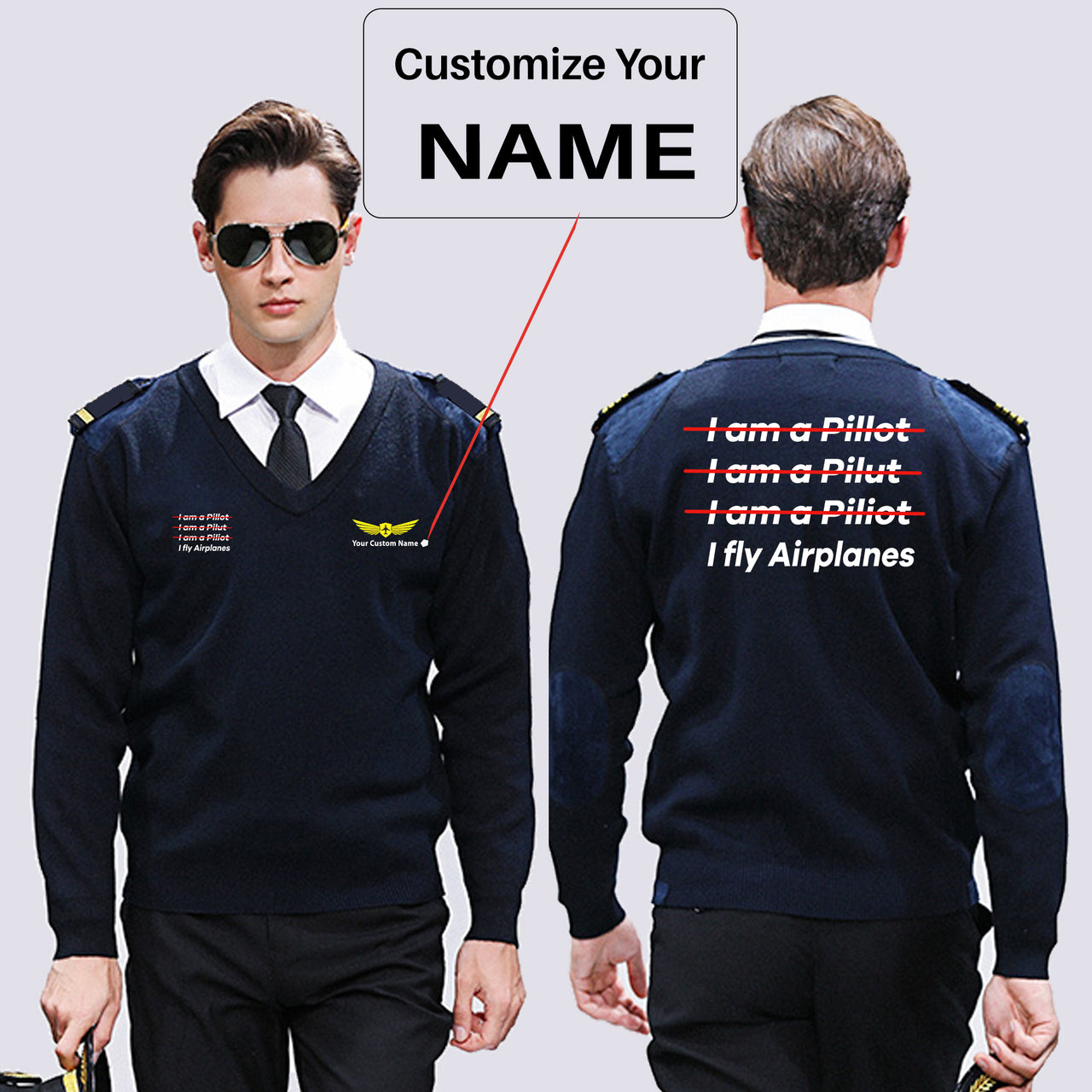 I Fly Airplanes Designed Wool Pilot Sweaters