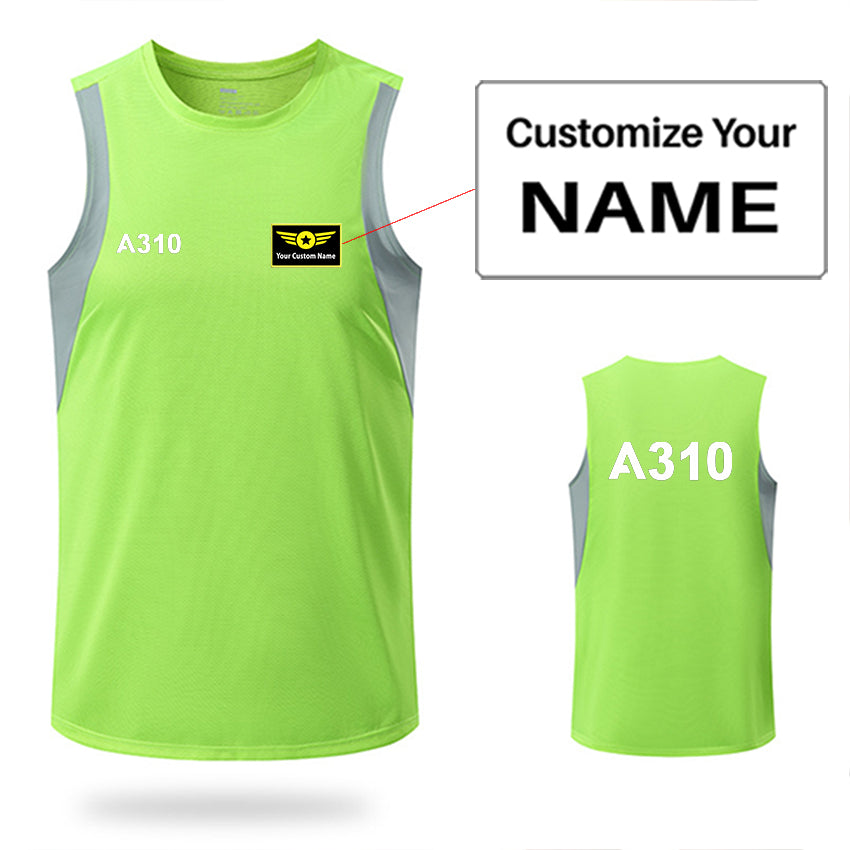 A310 Flat Text Designed Sleveless Quick Dry Sports Tank Tops
