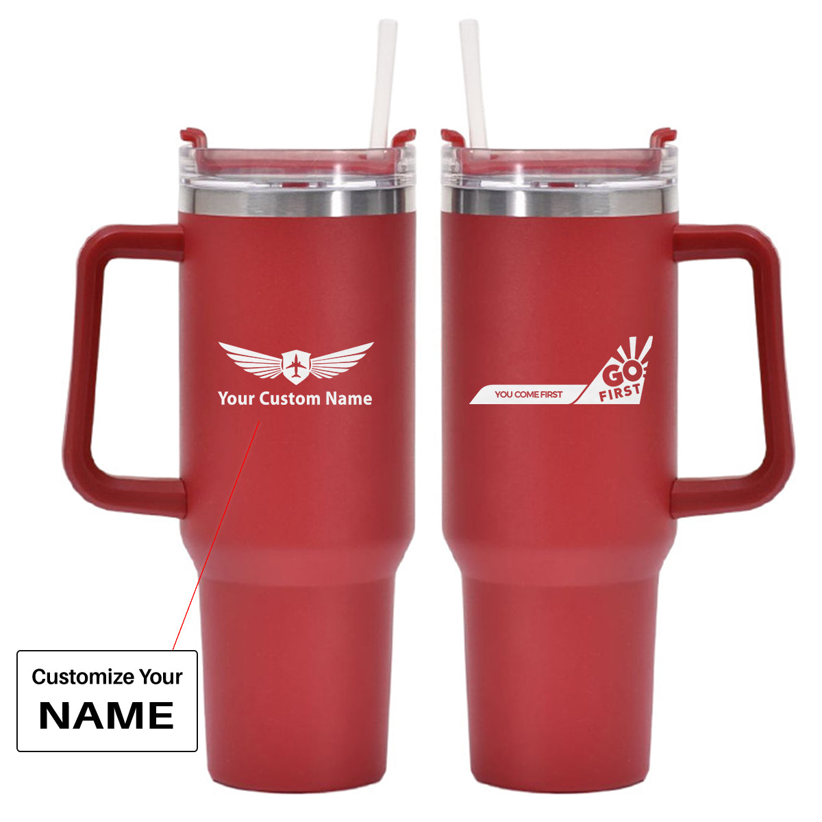 Go First 40oz Stainless Steel Car Mug With Holder