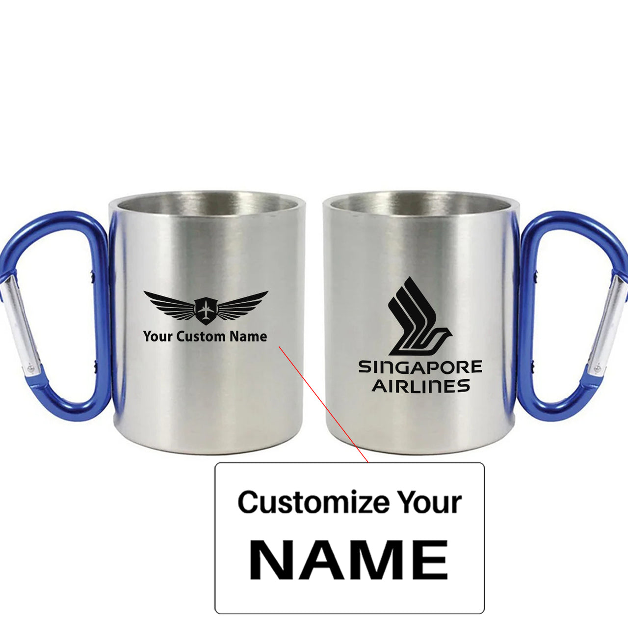 Singapore Airlines (2) Designed Stainless Steel Outdoors Mugs