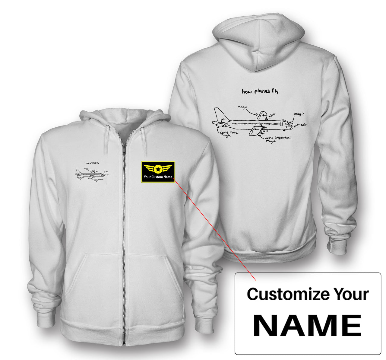 How Planes Fly Designed Zipped Hoodies