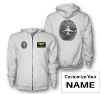 Thumbnail for Aviation Finger Print Designed Zipped Hoodies