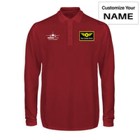 Thumbnail for Pilot In Progress Designed Long Sleeve Polo T-Shirts