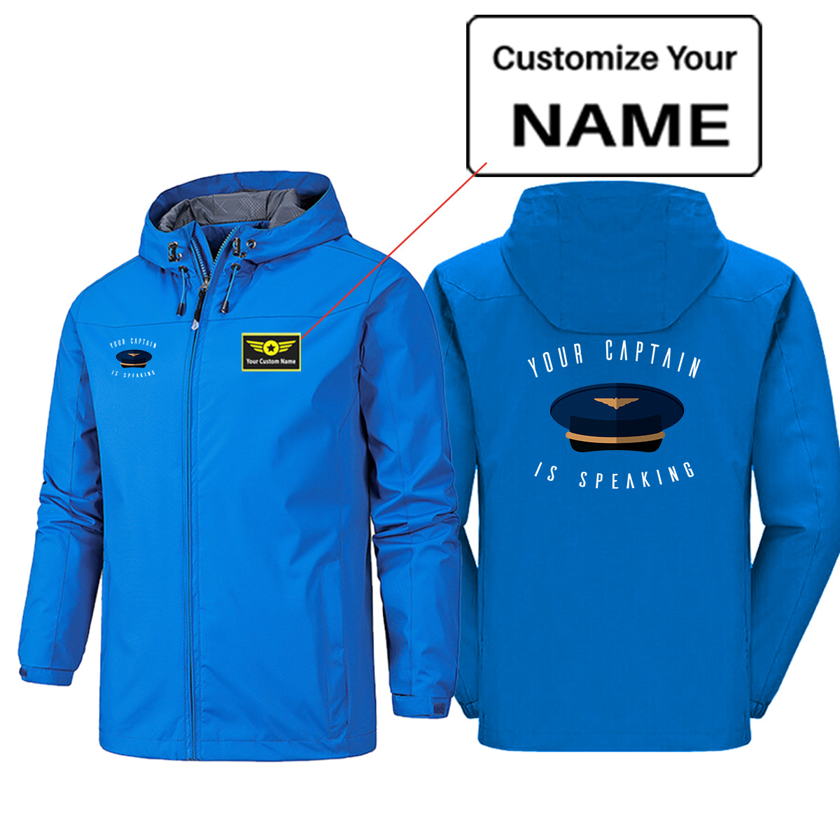 Your Captain Is Speaking Designed Rain Jackets & Windbreakers