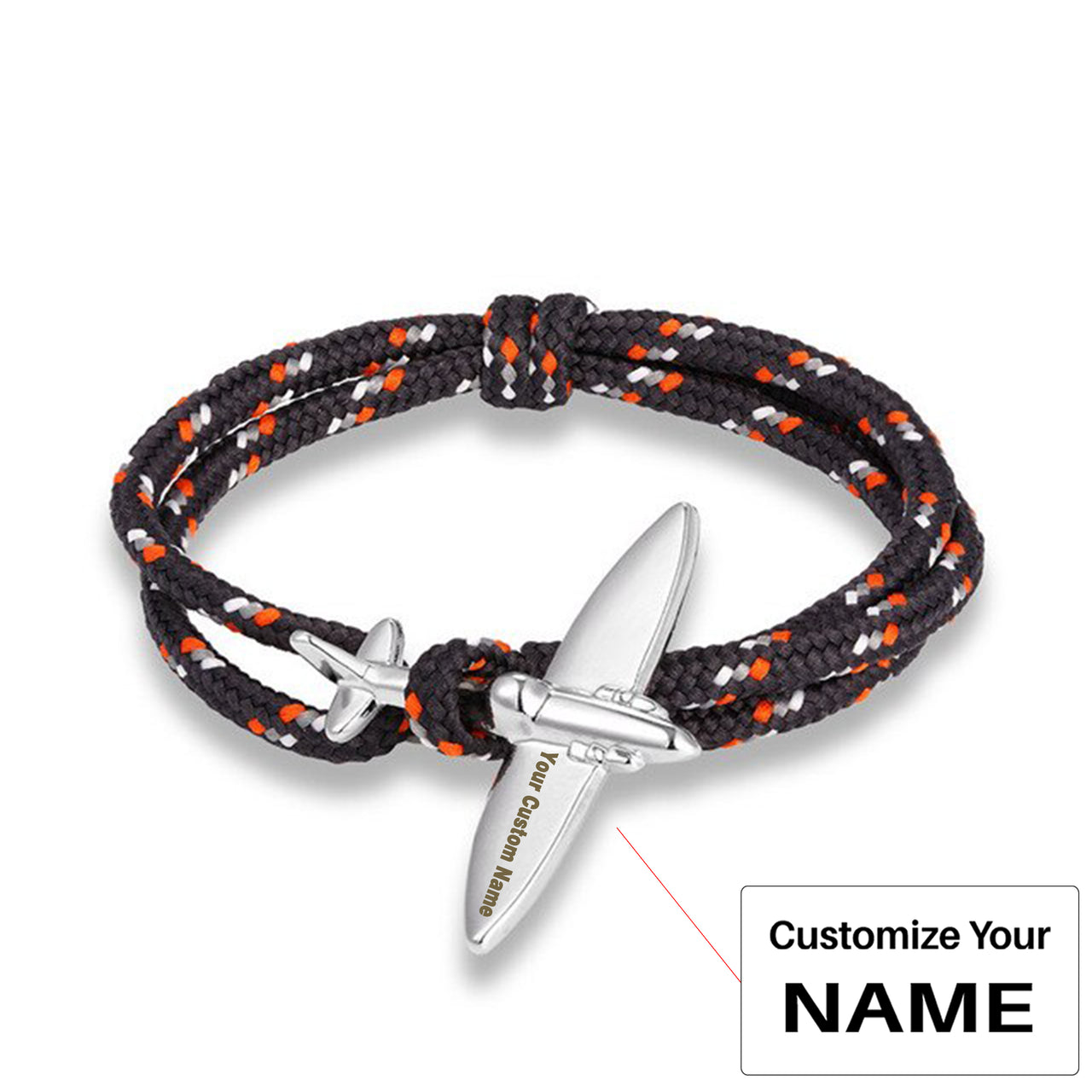 (Edition 4) - Thinner & Small Airplane Designed Bracelets Silver (Adjustable)