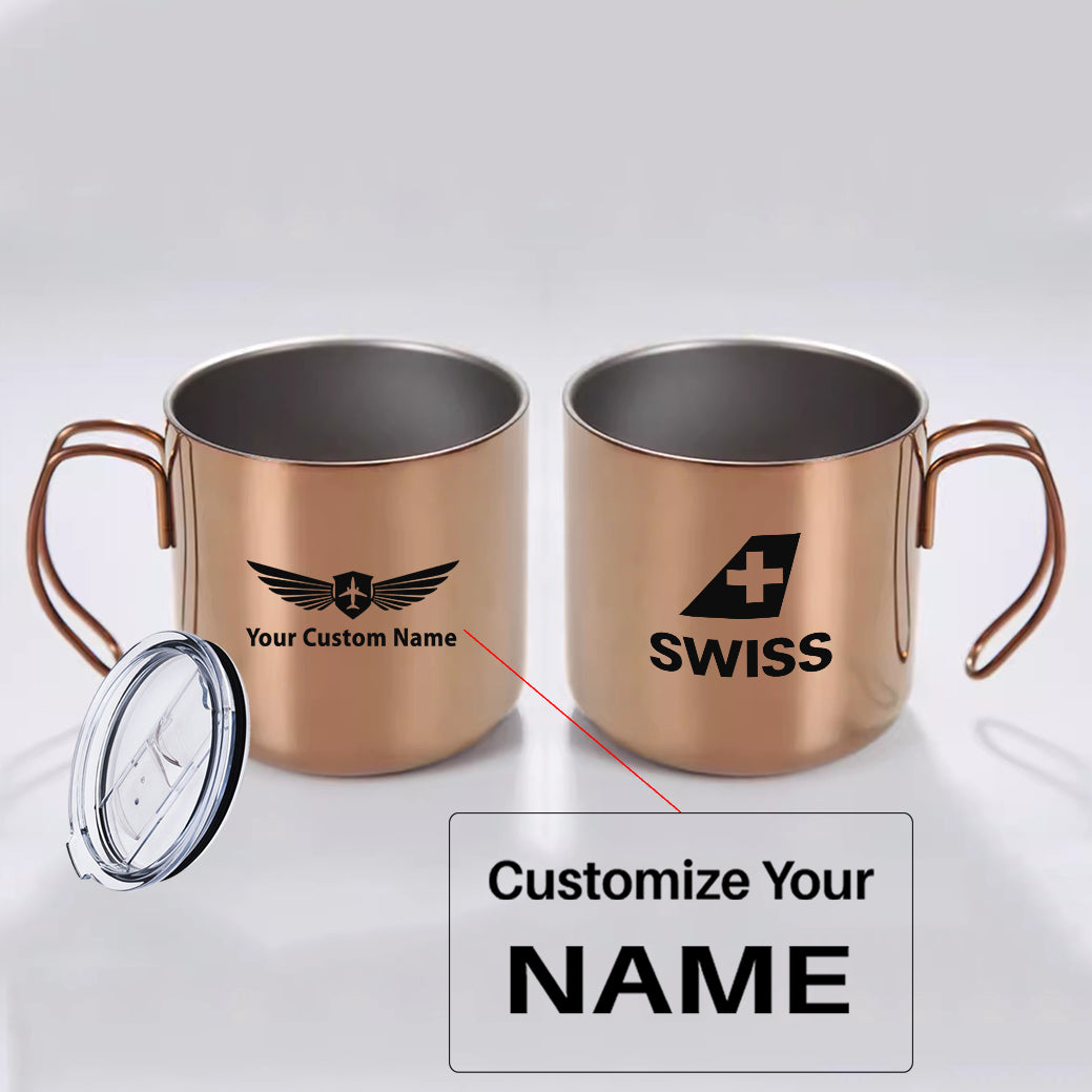 Swiss International Airlines Designed Stainless Steel Portable Mugs